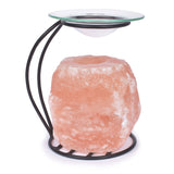 Glow Himalayan Natural Salt Candle Holder with Stand & Oil Tray