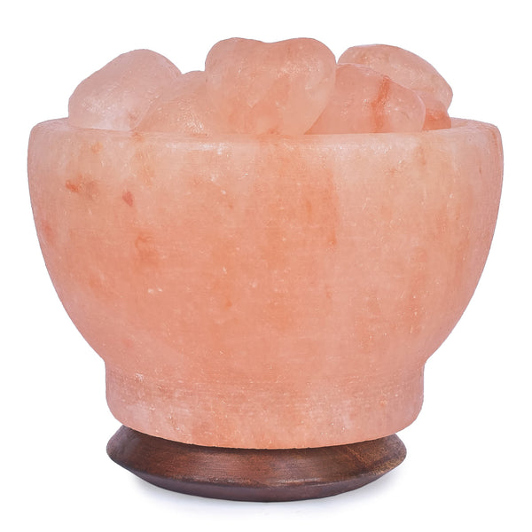 Glow Himalayan Fire Bowl (Hearts) Crafted Salt Lamp