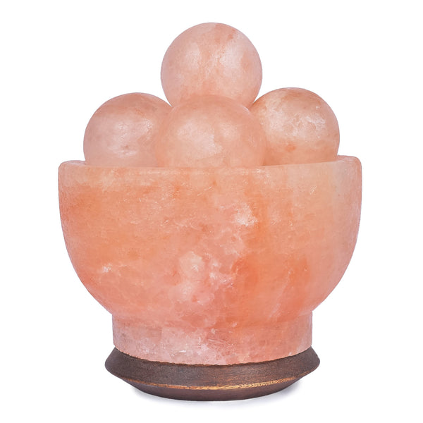 Glow Himalayan Fire Bowl (Balls) Crafted Salt Lamp